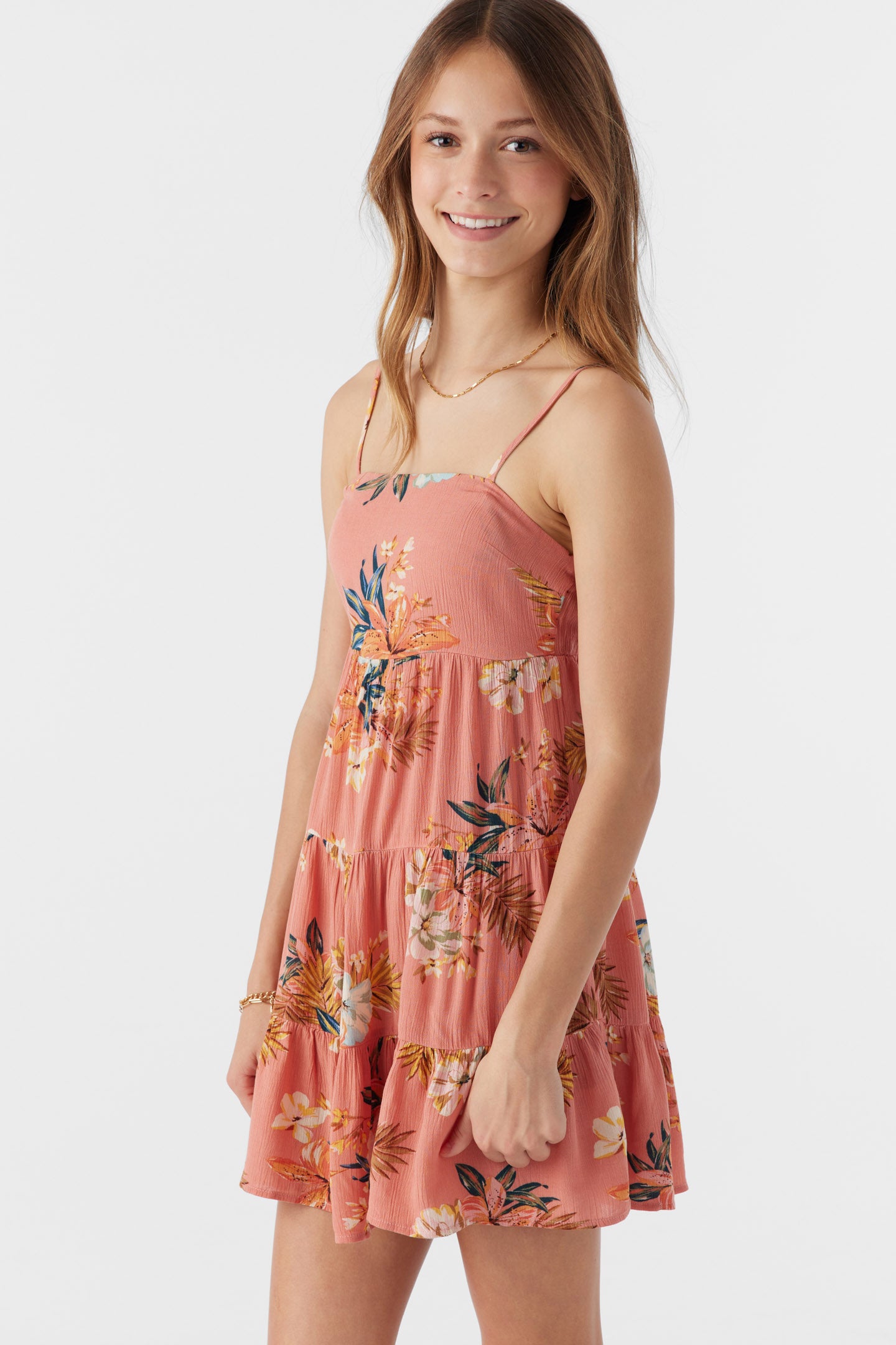 GIRL'S JILLIAN PUNTA TROPICAL TIERED DRESS