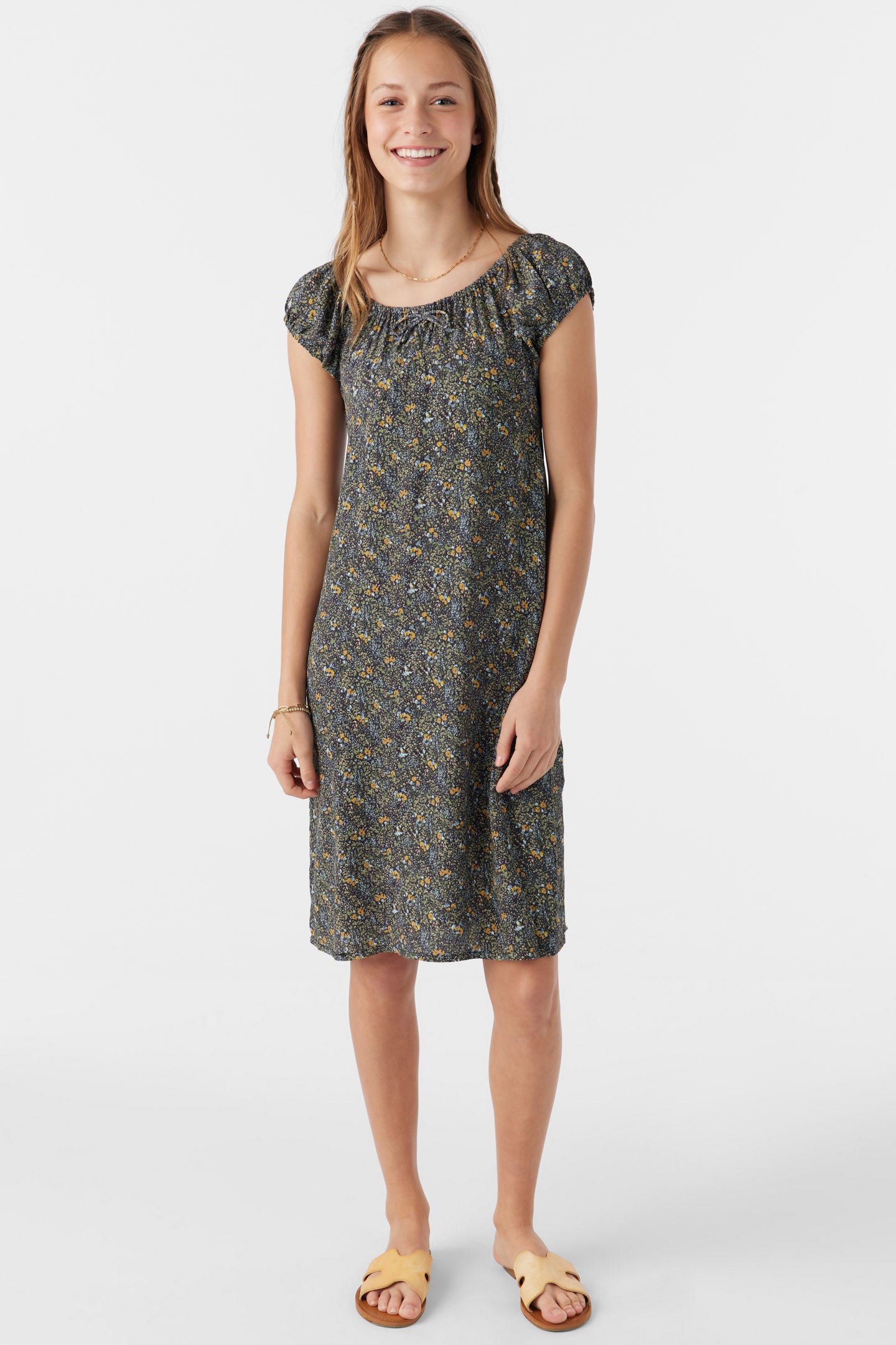 GIRL'S GEMMIE AVA DITSY MIDI DRESS