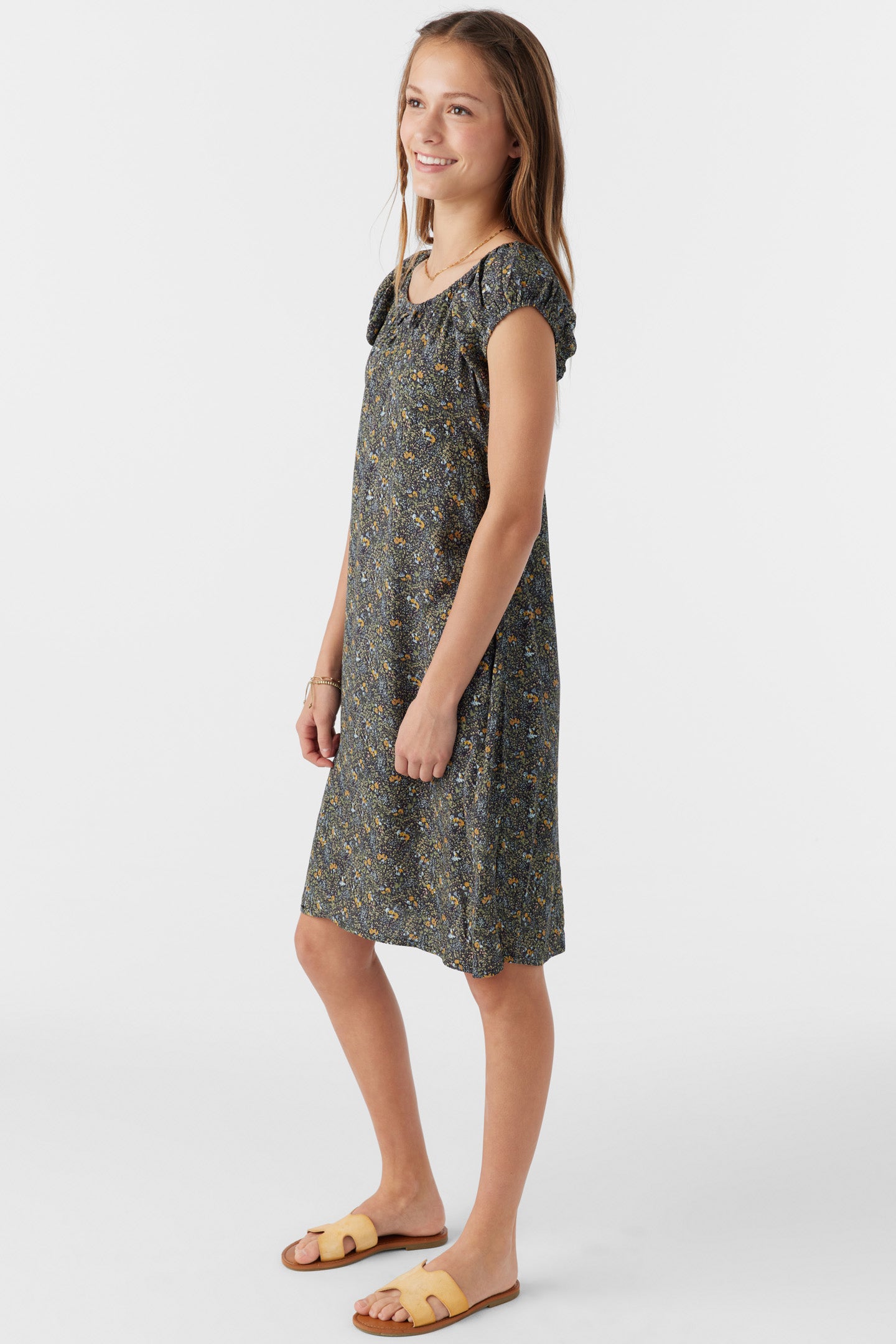 GIRL'S GEMMIE AVA DITSY MIDI DRESS