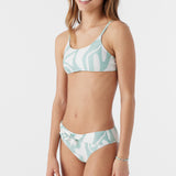 Girl's Beach Hut Geo Tie Back Bralette Top Set