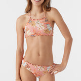 Girl's Punta Tropical Ruffle Edge High Neck Top Set