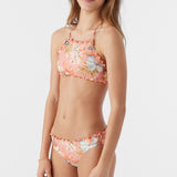 Girl's Punta Tropical Ruffle Edge High Neck Top Set