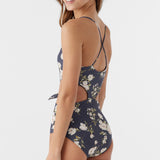 Girl's Kendra Floral Knot Front One-Piece