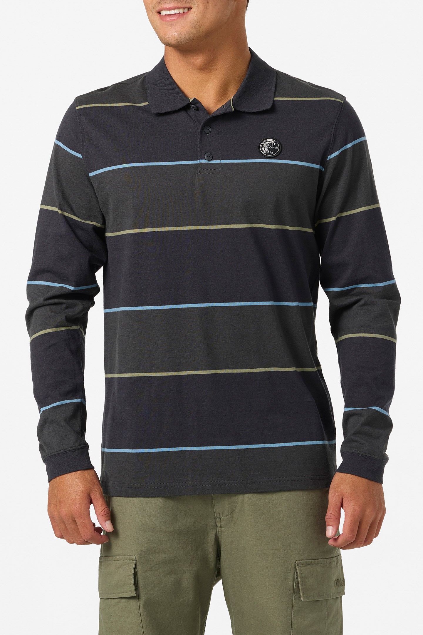 完売品 Wooyoungmi Long Sleeve Patch Polo Monki long sleeve oversized rugby polo shirt in brown stripes | ASOS