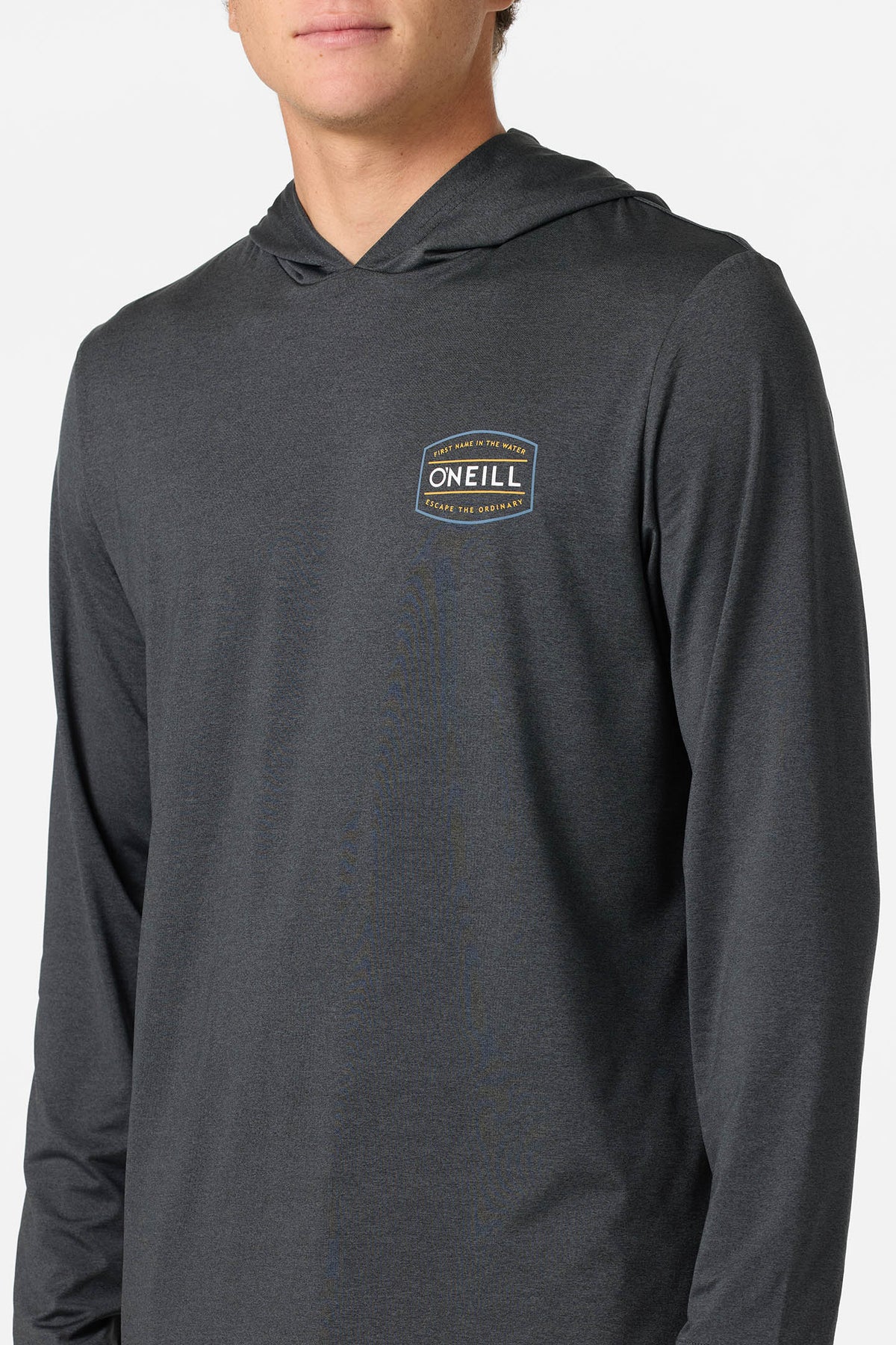 TRVLR Upf Hooded Ls - Blaze Long Sleeve Pullover - Hthr Blk 2 | O