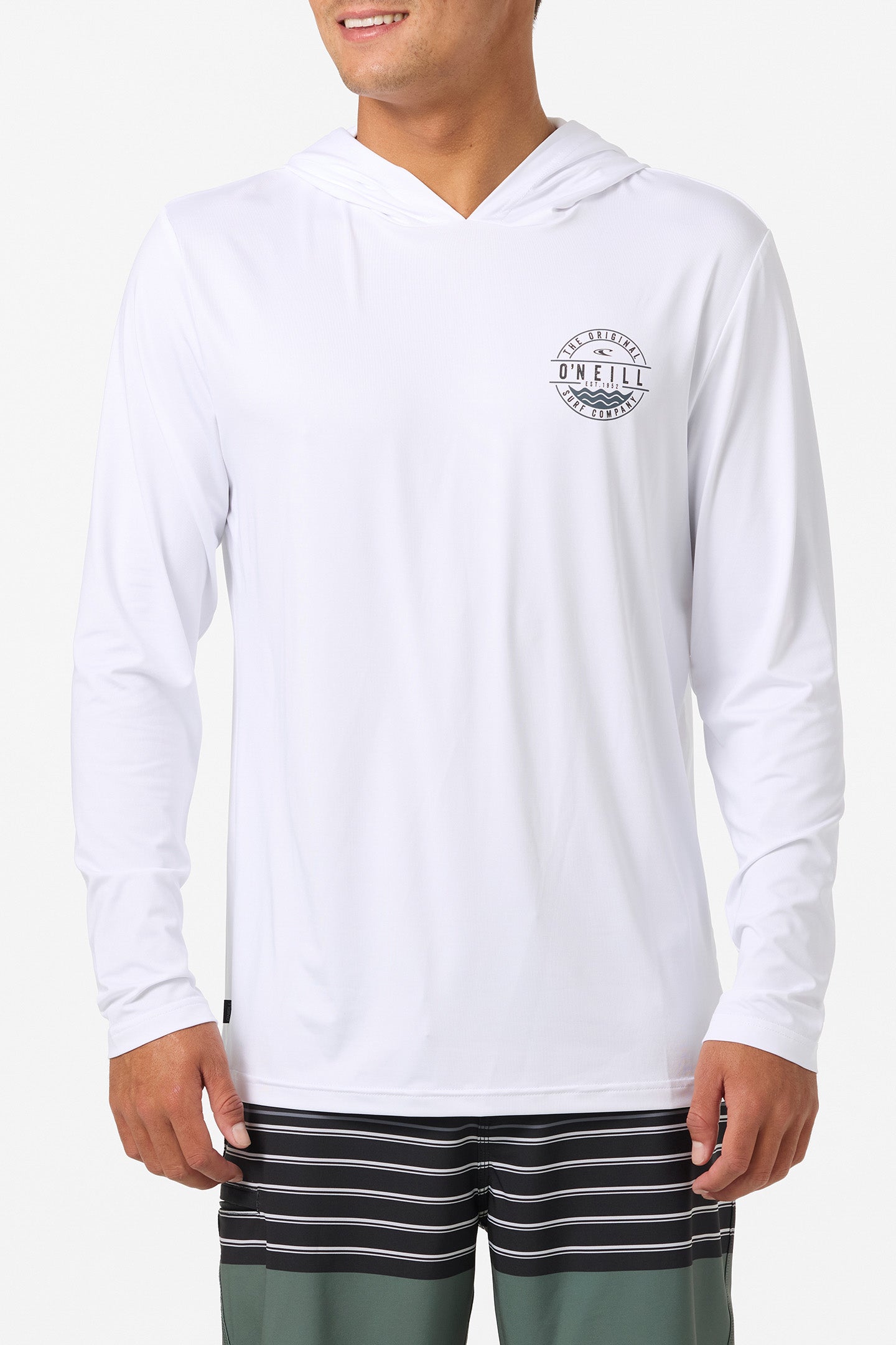 TRVLR Upf Hooded Ls - Blaze Long Sleeve Pullover - White | O'Neill