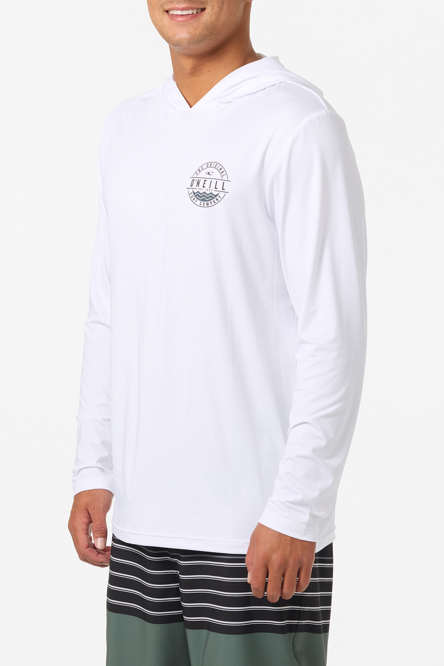 TRVLR Upf Hooded Ls - Blaze Long Sleeve Pullover - White | O'Neill