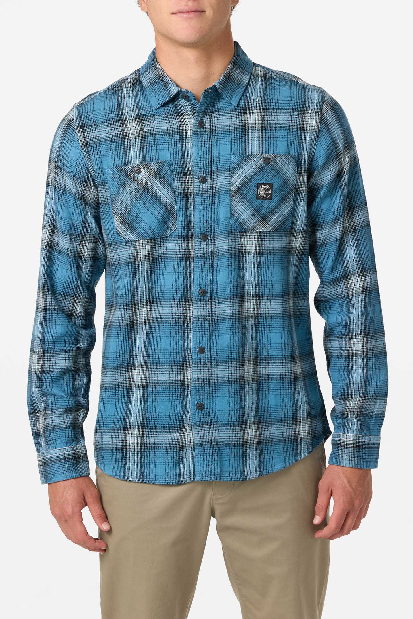 O'Riginals Clashed Flannel Standard Fit Long Sleeve Shirt - Aegean