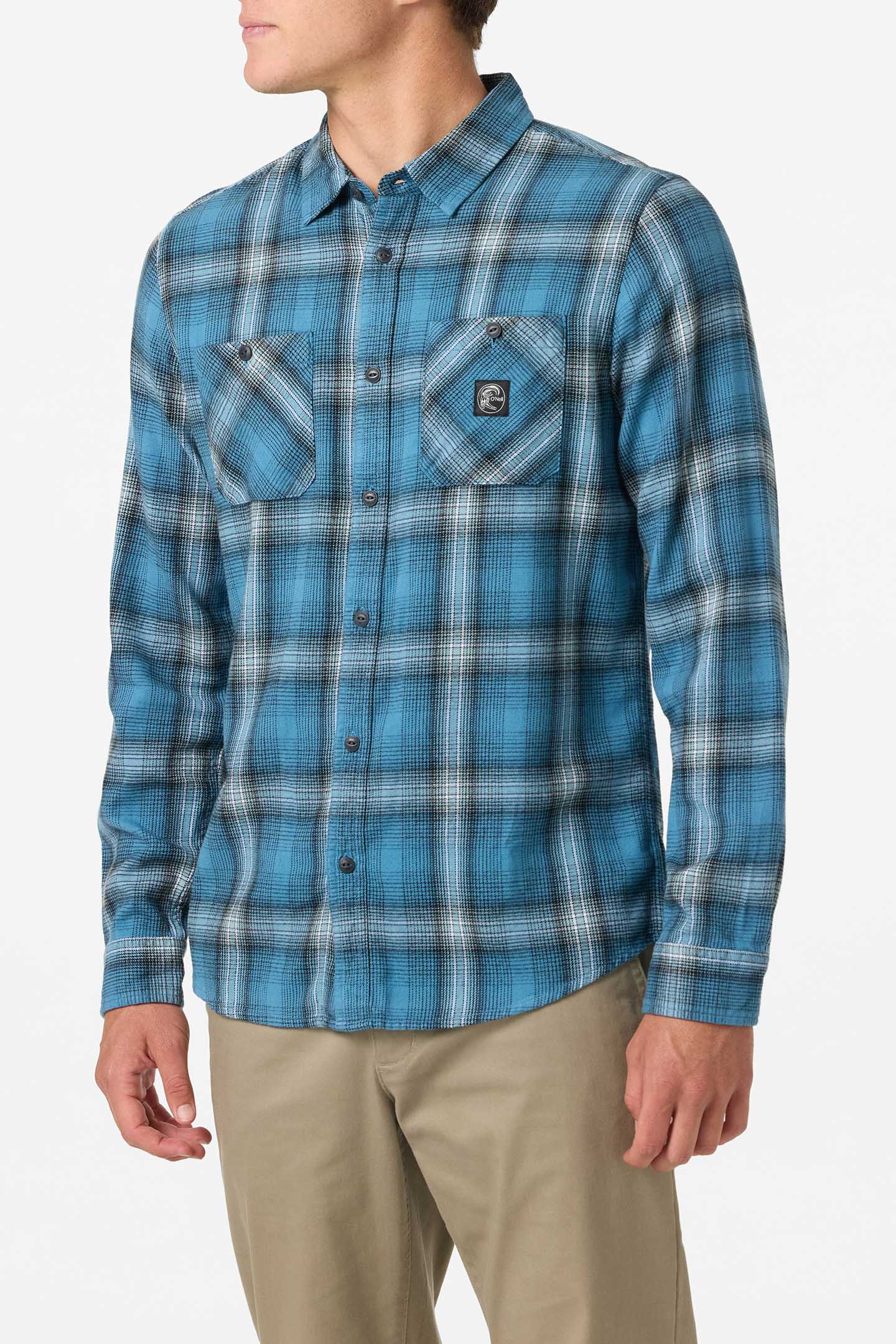 O'Riginals Clashed Flannel Standard Fit Long Sleeve Shirt - Aegean