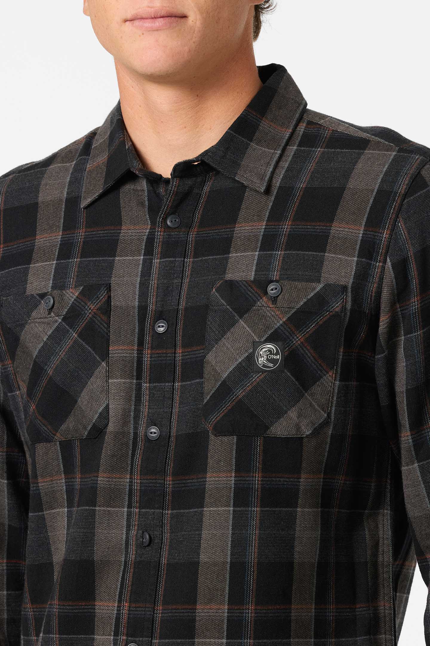 O'Riginals Clashed Flannel Standard Fit Long Sleeve Shirt - Black