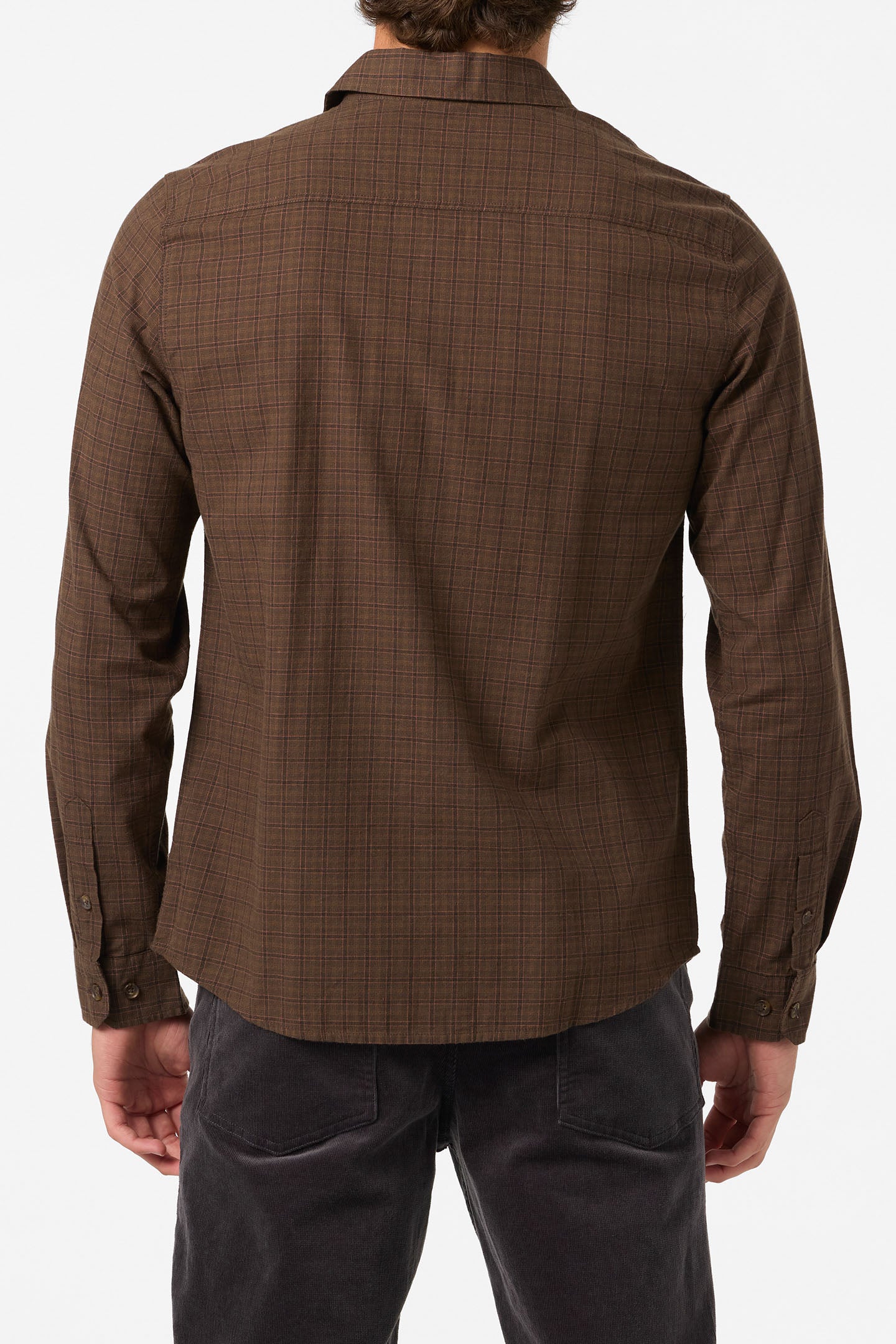 O'Neill Men's Dodgy Standard Fit Long Sleeve Shirt in Turkish Coffee, Size XL
