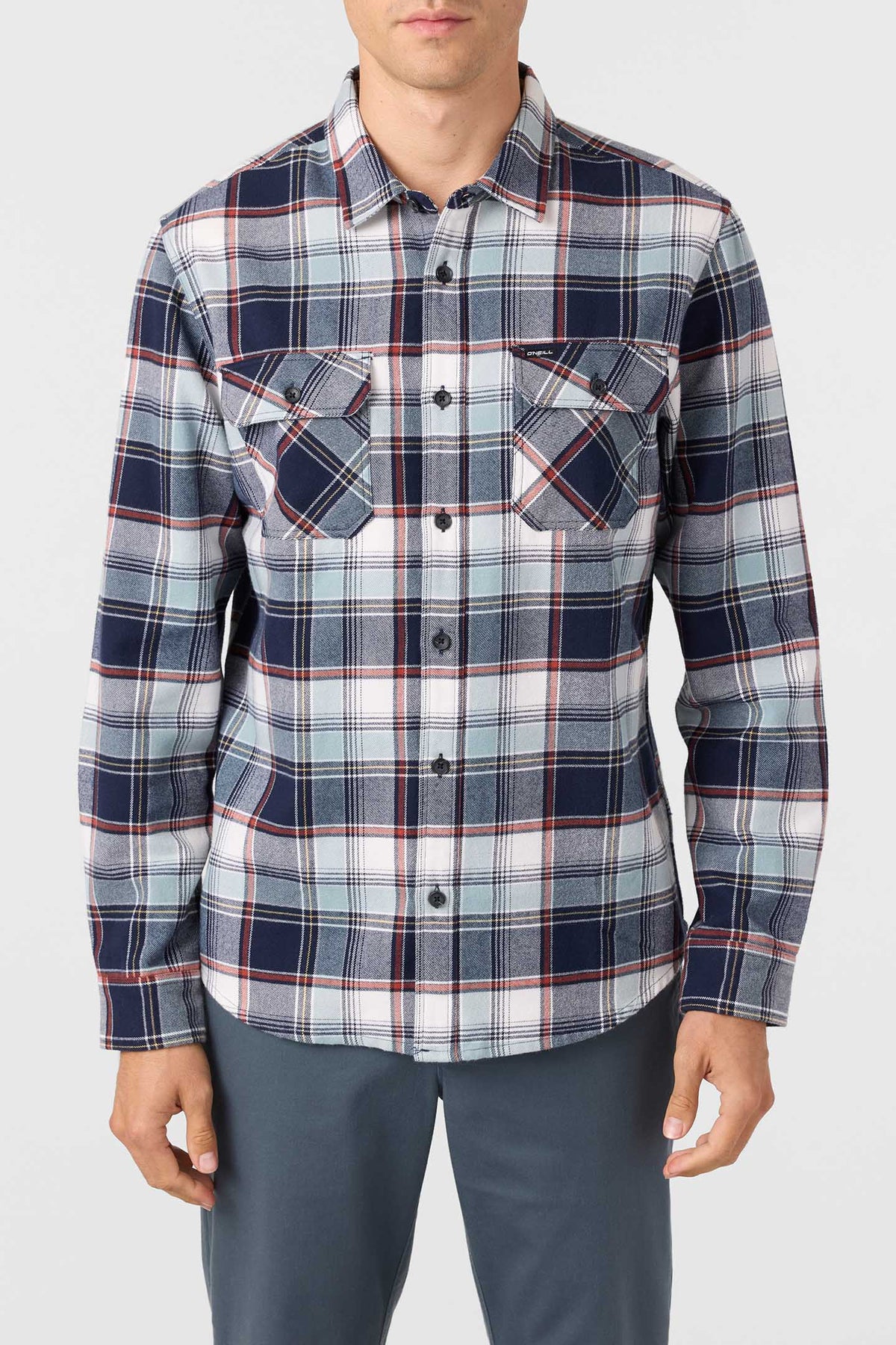Winslow Plaid Flannel Standard Fit Long Sleeve Shirt - Navy | O