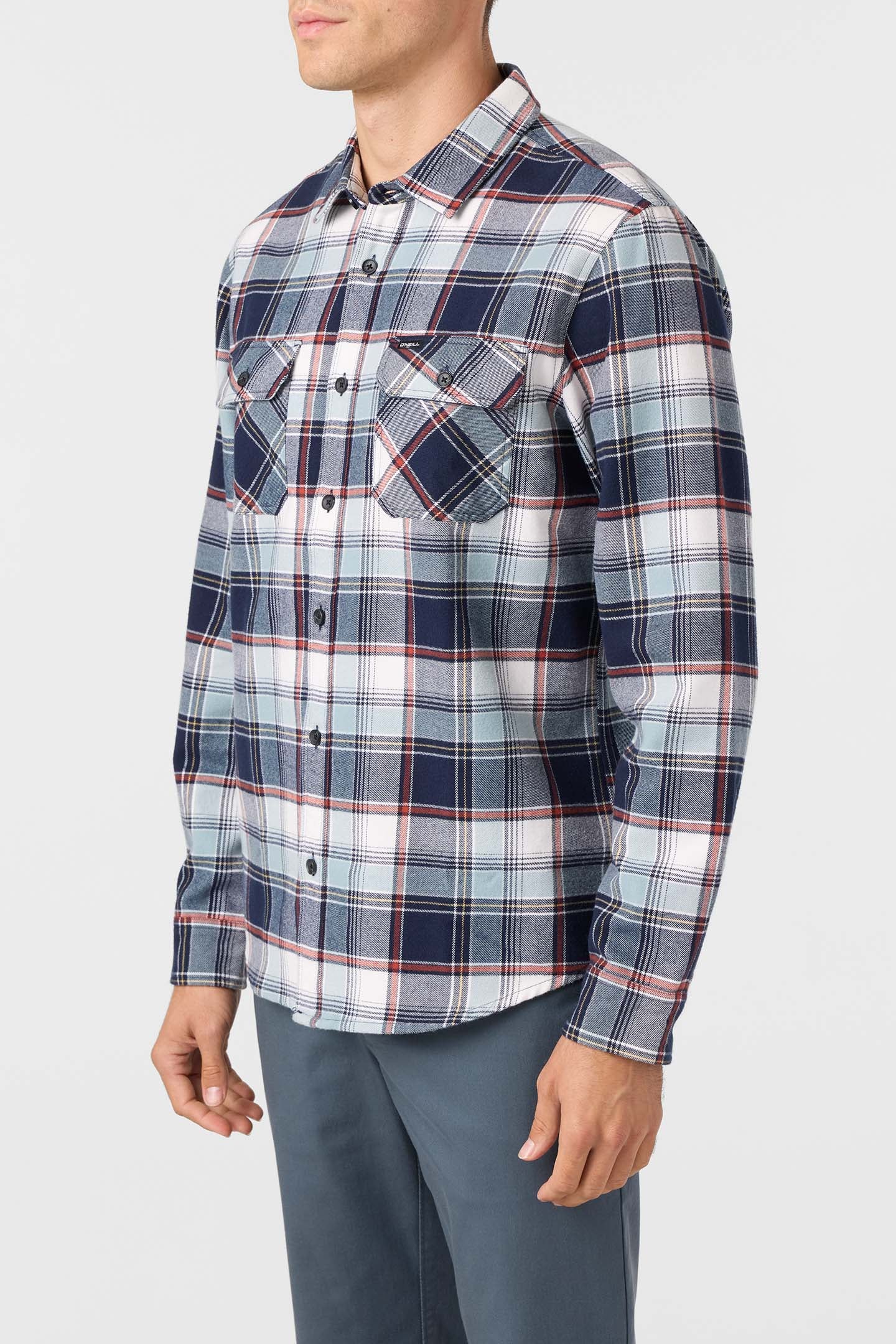 Winslow Plaid Flannel Standard Fit Long Sleeve Shirt - Navy | O'Neill