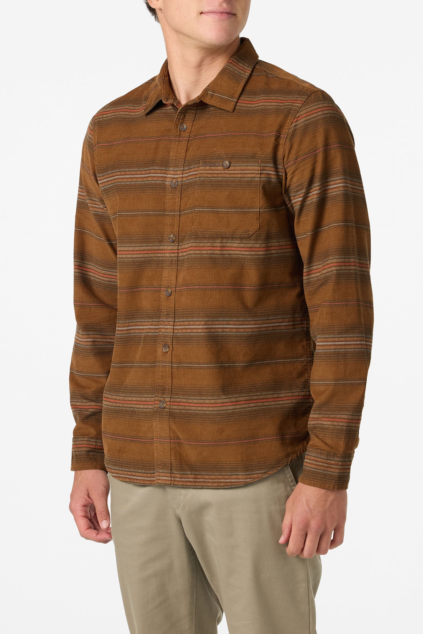 Caruso Stripe Cord Standard Fit Long Sleeve Shirt - Dachshund | O