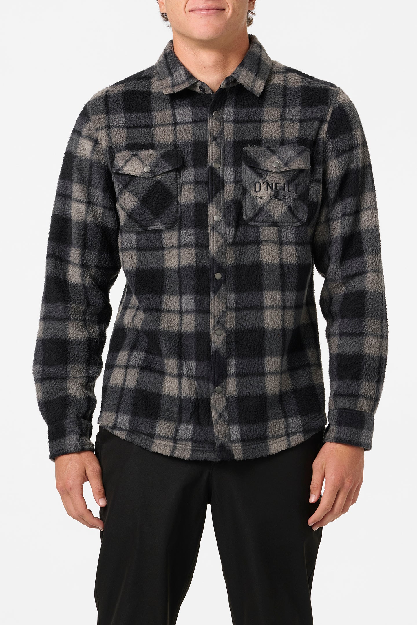 Glacier Plaid High Pile Superfleece Standard Fit Long Sleeve Shirt