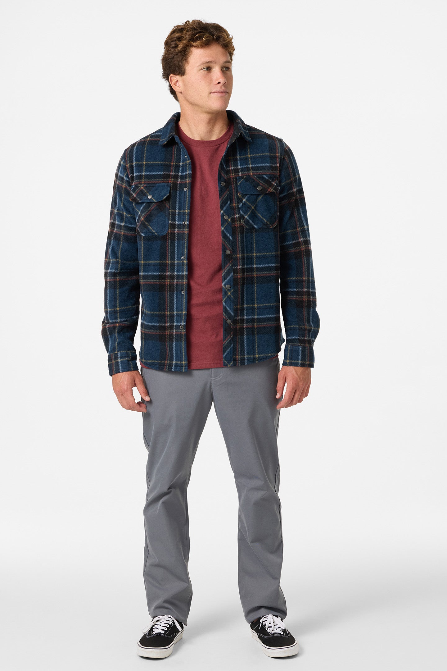 Glacier Plaid Superfleece Standard Fit Long Sleeve Shirt