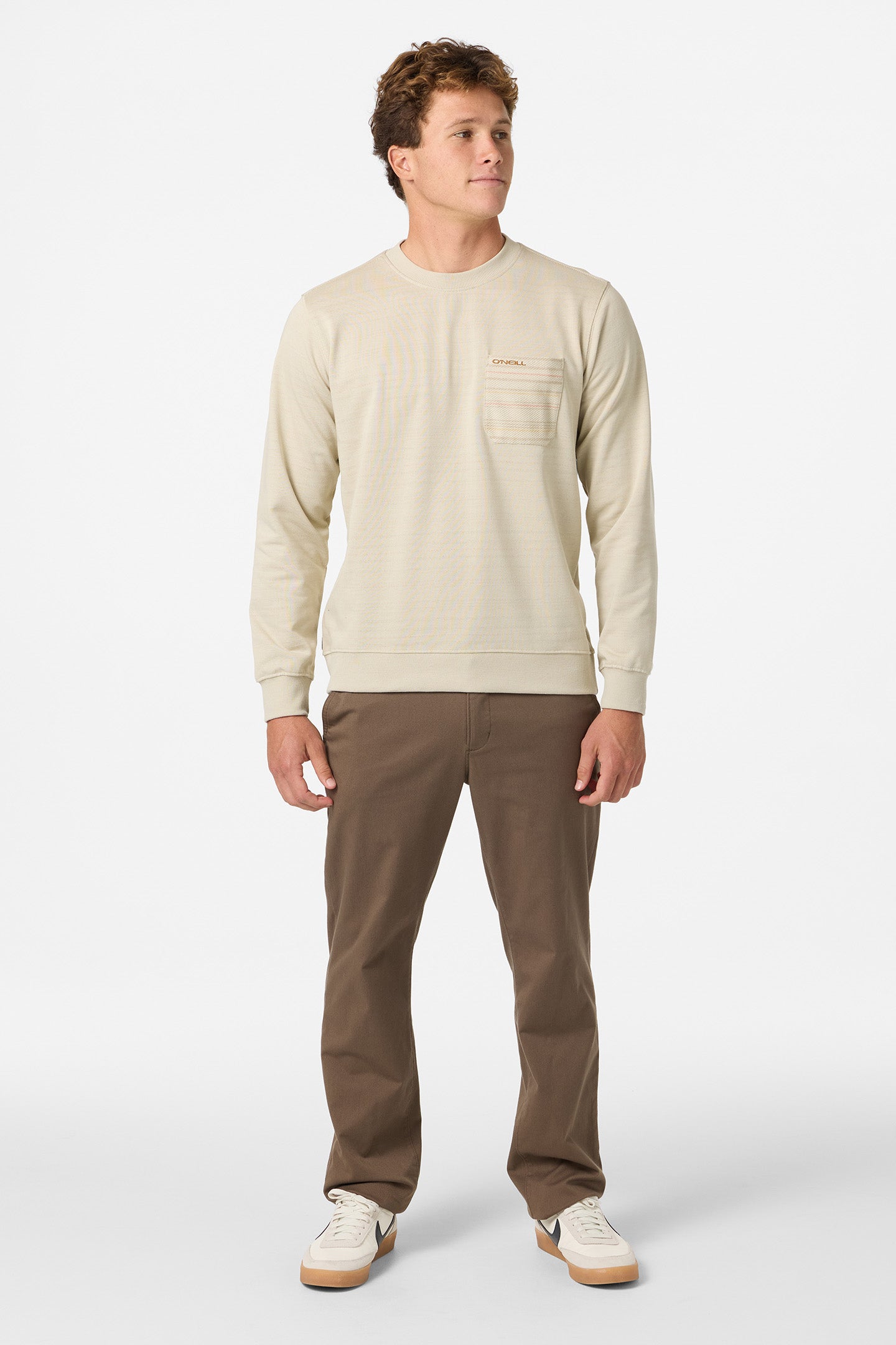 Bavaro Blocked Crew Crew Neck Fleece - Lt Khaki | O'Neill