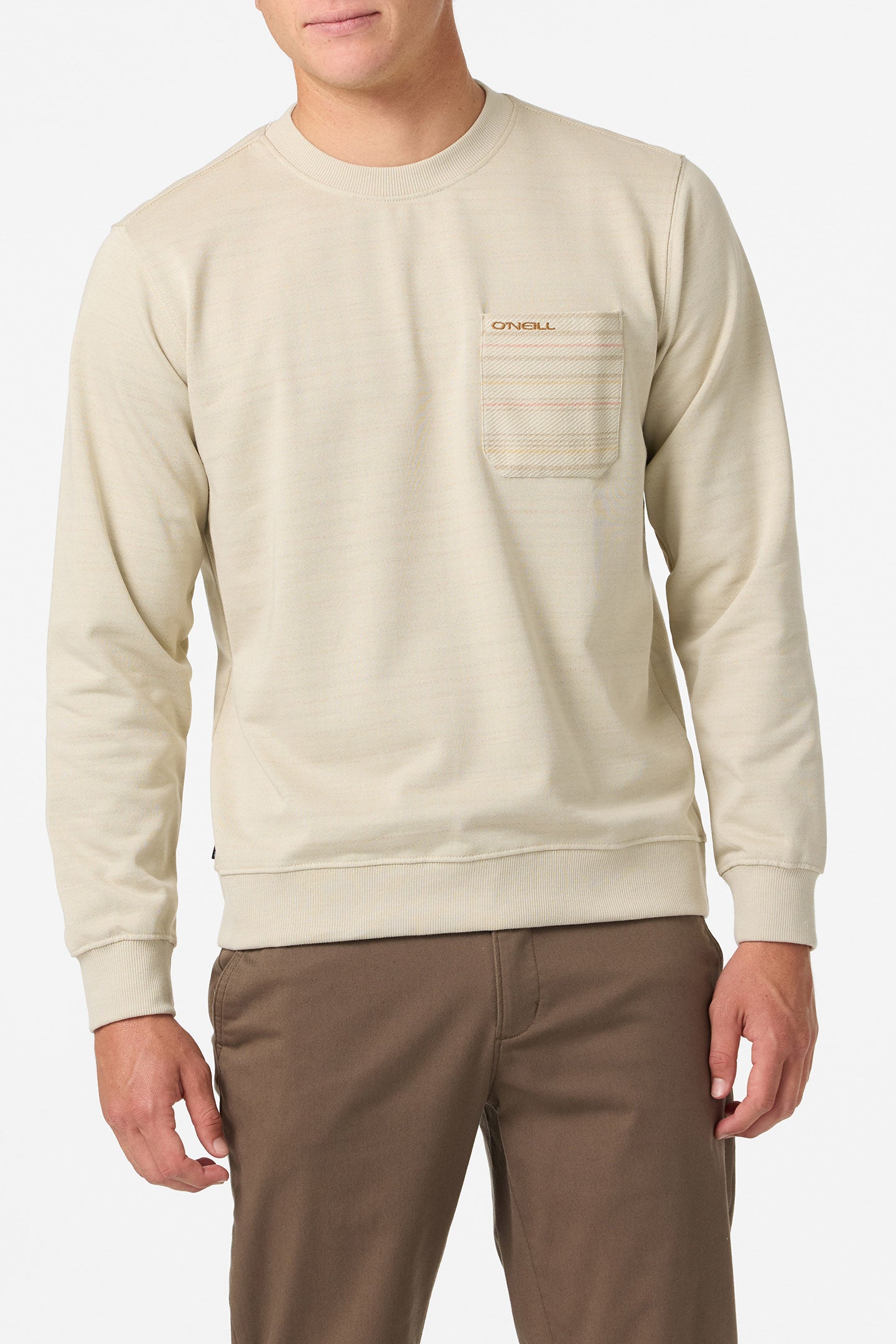 Bavaro Blocked Crew Crew Neck Fleece - Lt Khaki | O'Neill