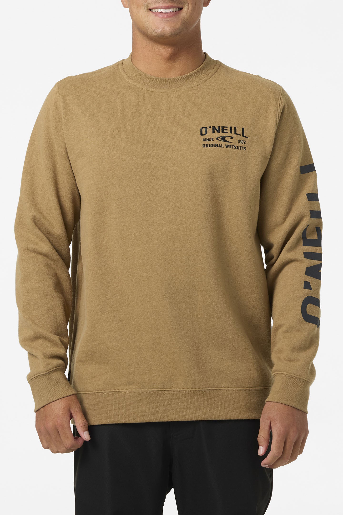 Fifty Two Cliffs Crew Crew Neck Fleece - Dark Khaki | O'Neill