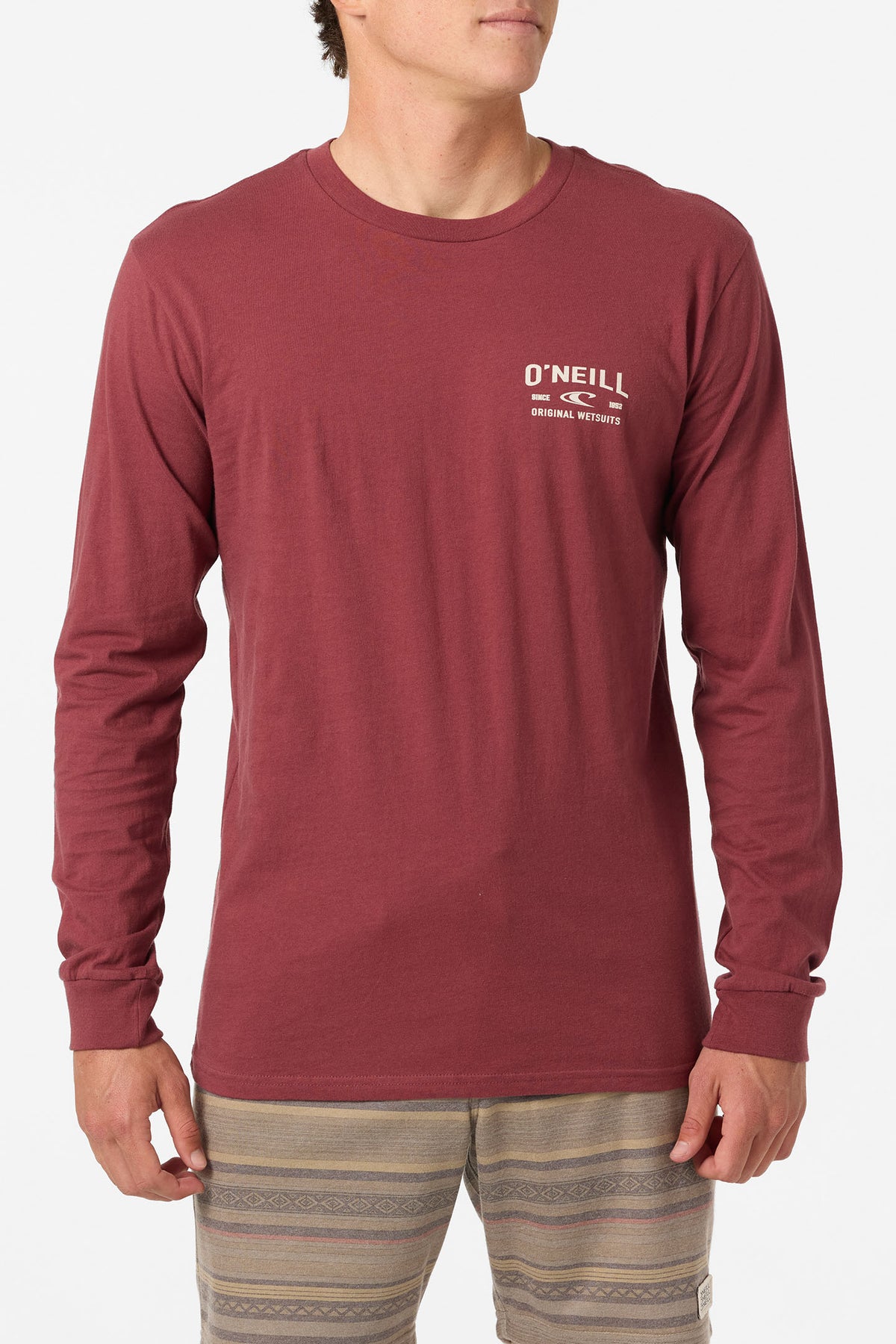 Layered Up Long Sleeve Standard Fit Long Sleeve Tee - Oxblood Red 