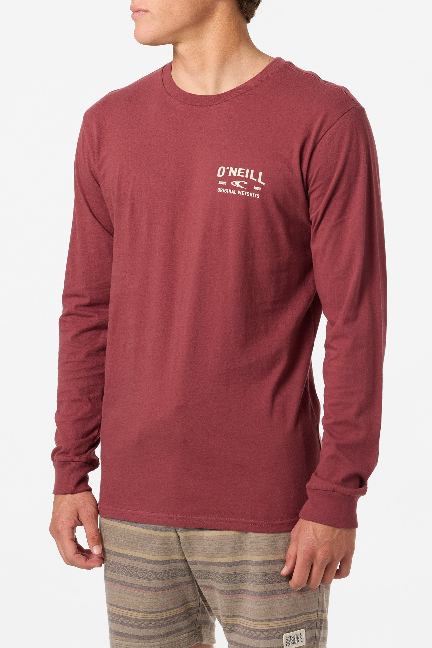 Layered Up Long Sleeve Standard Fit Long Sleeve Tee - Oxblood Red