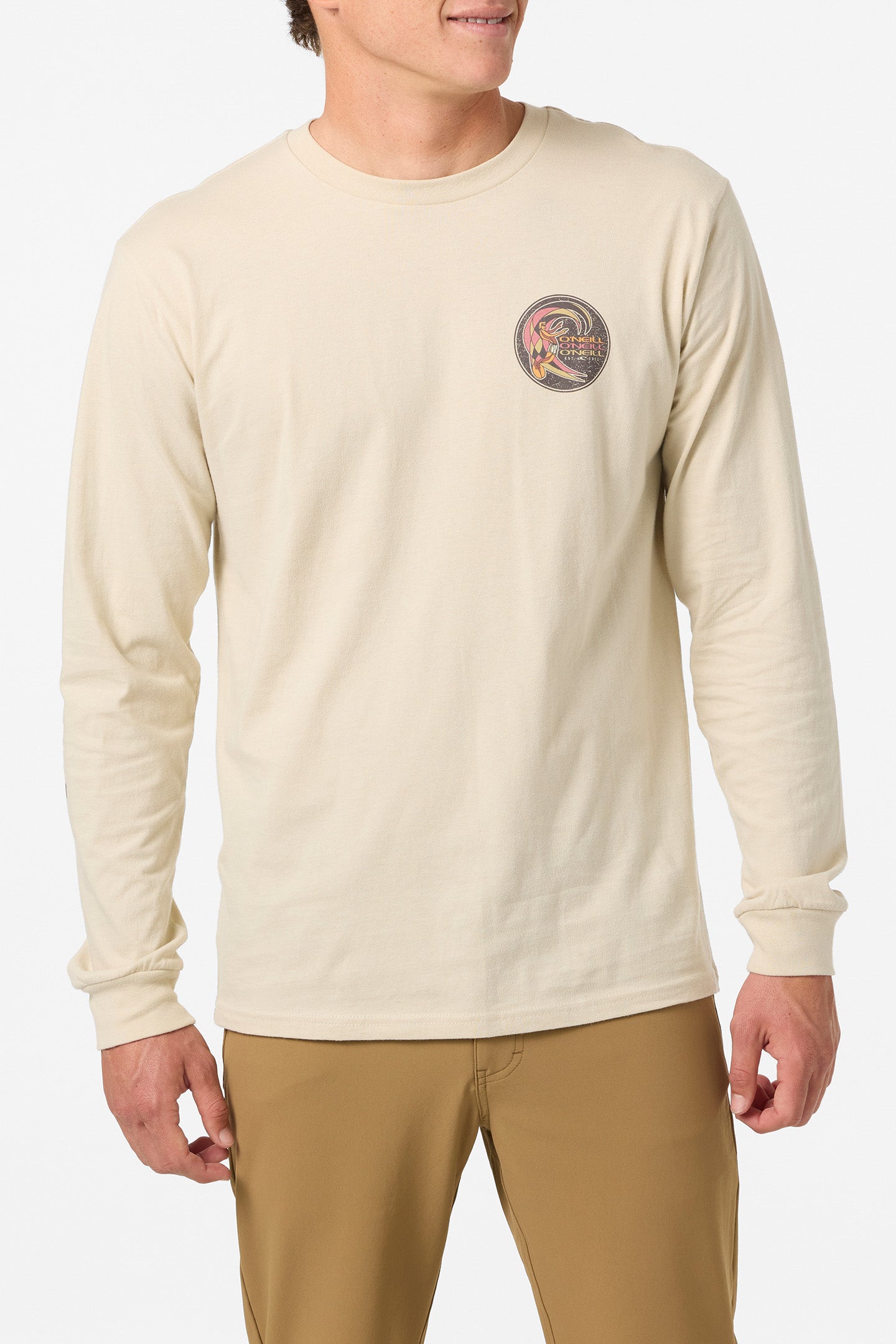 Circle Surfer Long Sleeve Standard Fit Long Sleeve Tee - Lt Khaki
