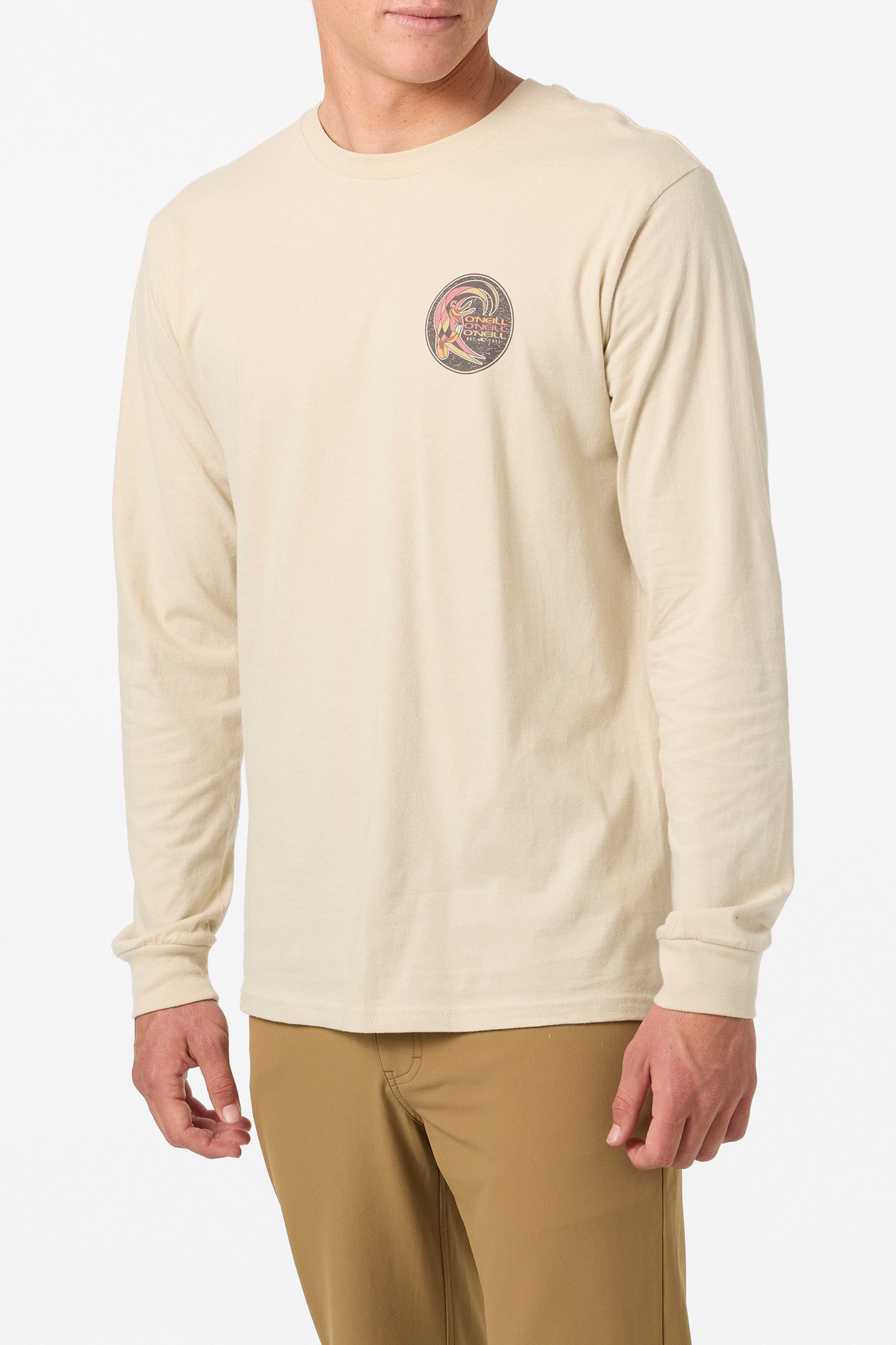 Circle Surfer Long Sleeve Standard Fit Long Sleeve Tee - Lt Khaki