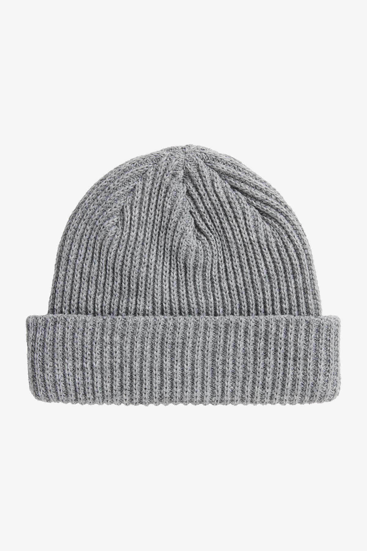 ❤️ Grey Knit Beanie Hat Lambswool RibCuffed Beanie | needessentials main image 3