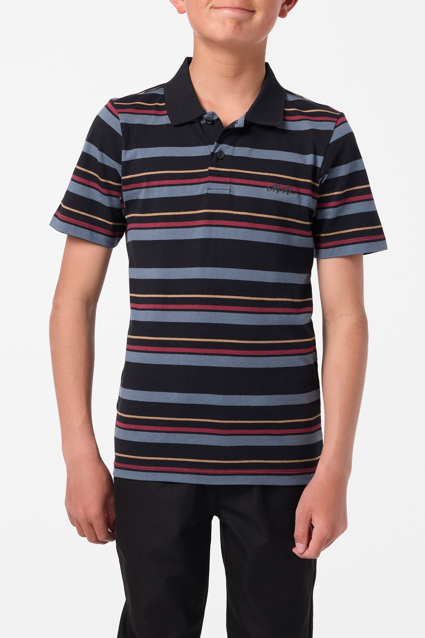 Boy's Novak Knit Polo Shirt - Black | O'Neill