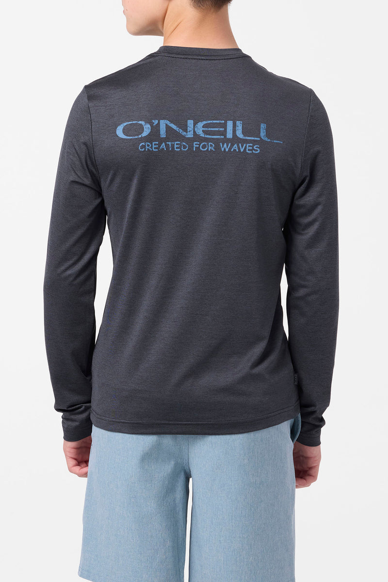 TRVLR UPF LS - STACKED HTHR BLACK – O'Neill