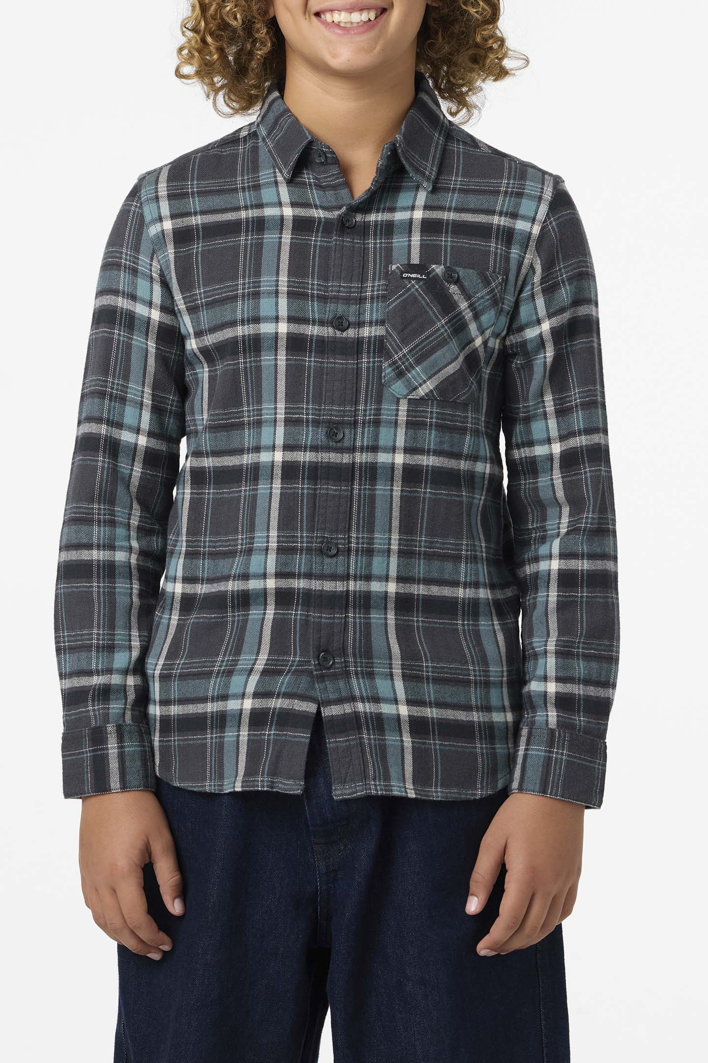 Boy's Redmond Plaid Flannel Long Sleeve Shirt - Graphite | O'Neill