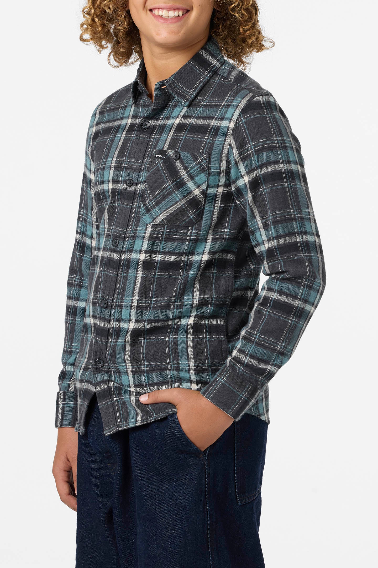 Boy's Redmond Plaid Flannel Long Sleeve Shirt - Graphite | O'Neill