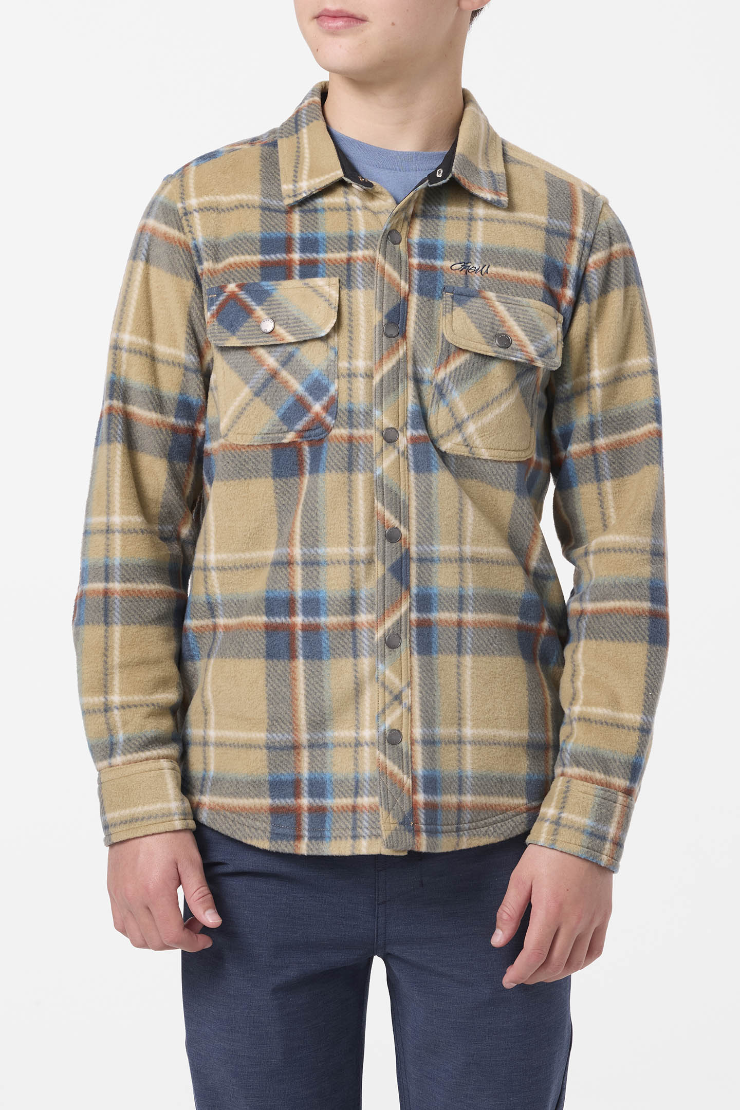 Boy's Glacier Plaid Superfleece Long Sleeve Shirt - Twill | O'Neill
