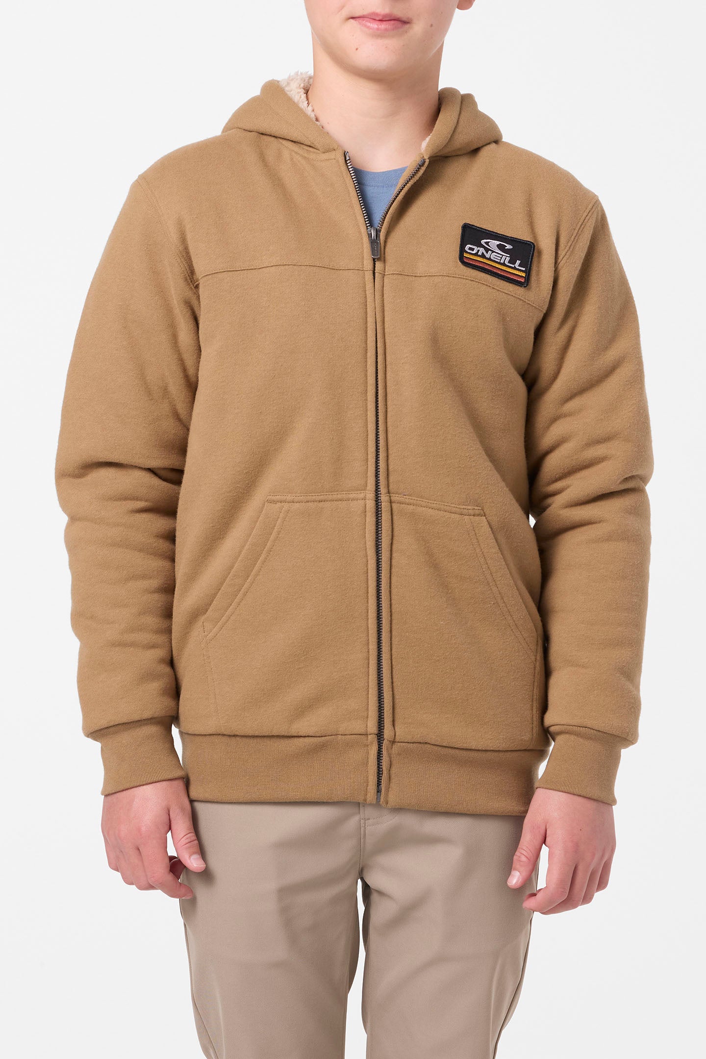 Boy's Fifty Two High Pile Zip Zip Fleece - Dark Khaki | O'Neill