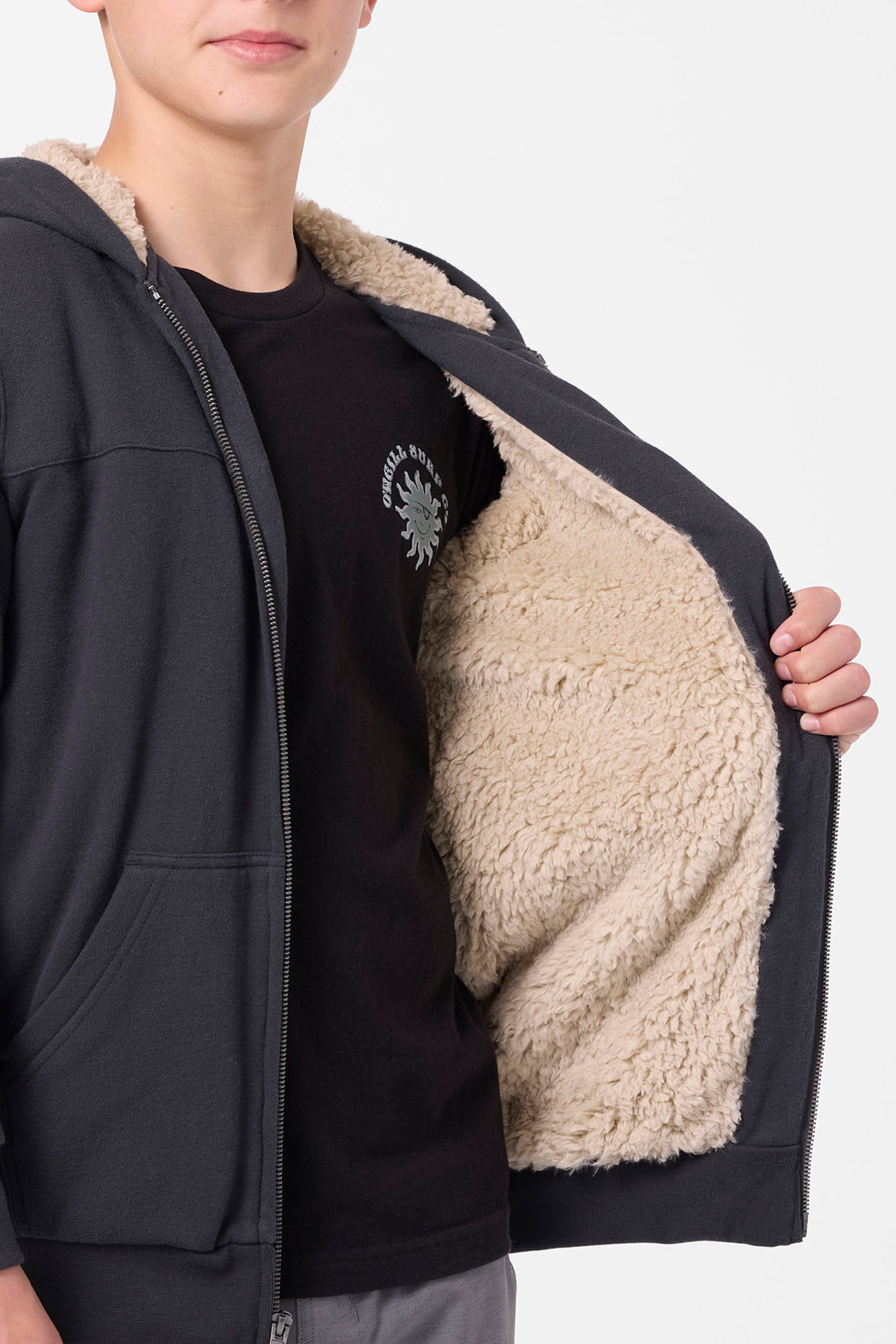 Boy's Fifty Two High Pile Zip Zip Fleece - Phantom | O'Neill