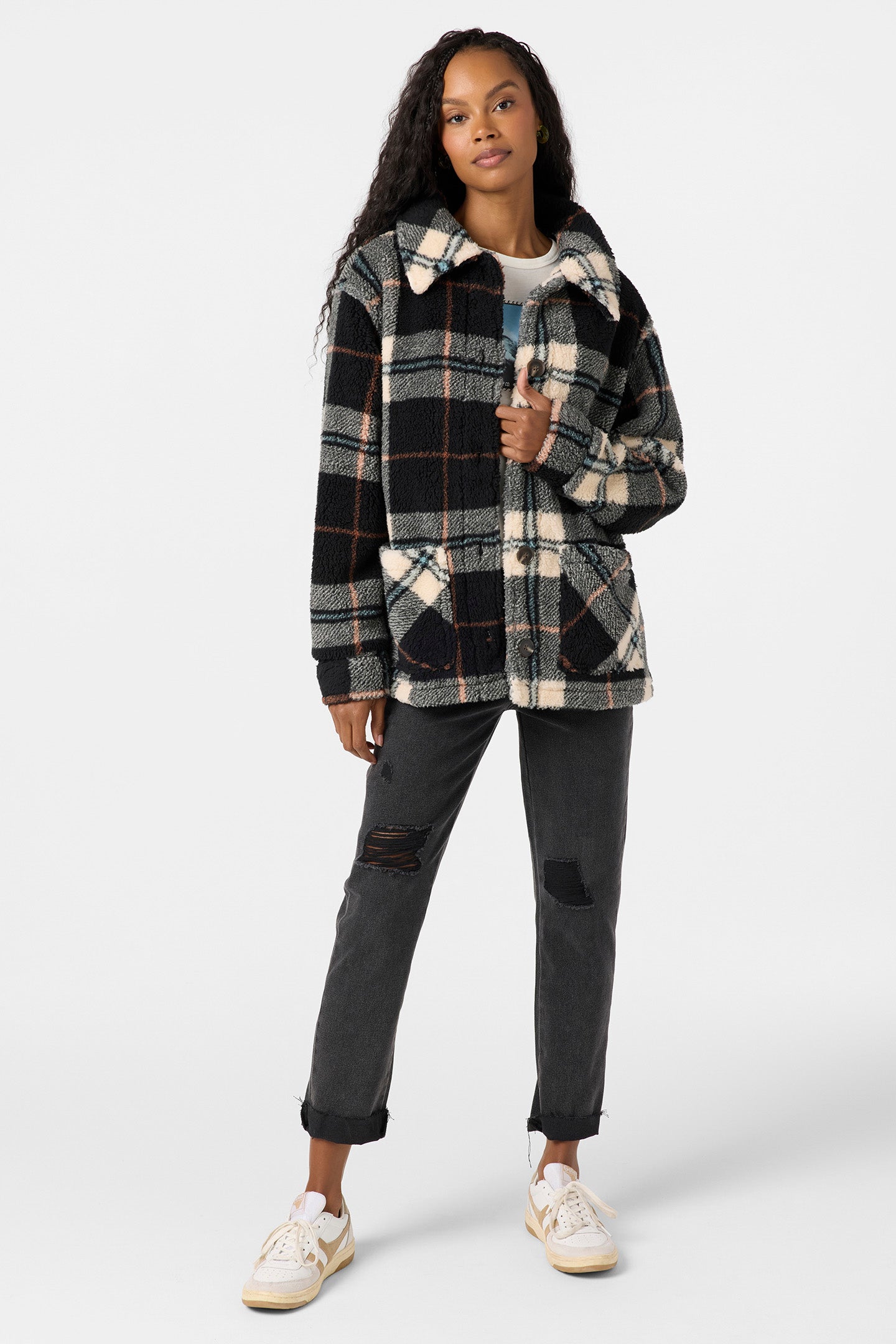 Huxlee Printed Jacket - Black | O'Neill