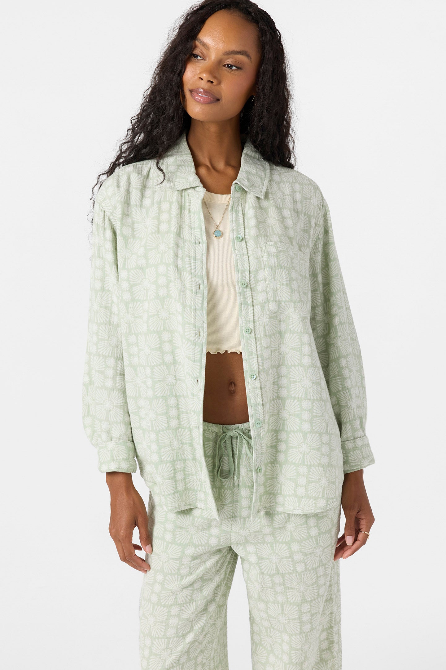 Leni Relaxed Geo Long Sleeve Top - Seafoam | O'Neill