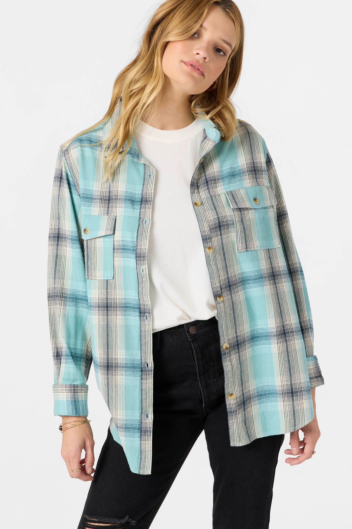 Brooks Flannel Long Sleeve Top - Nile Blue | O'Neill