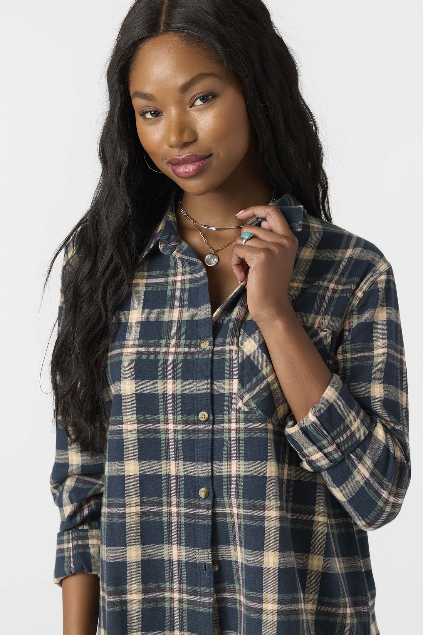 Logan Flannel Long Sleeve Top - Slate | O'Neill