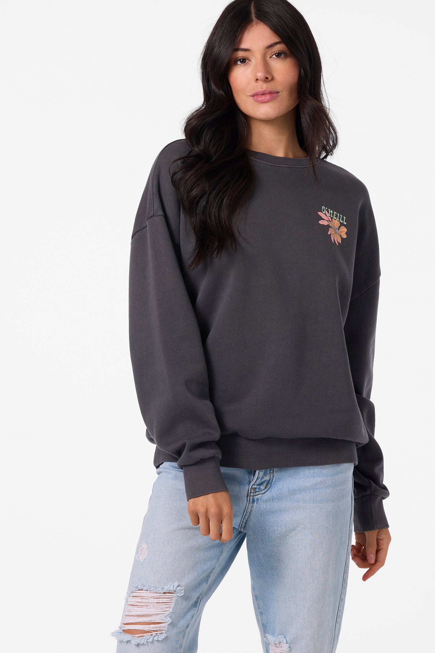 Solis Crew Crew Neck Fleece - Washed Black | O'Neill