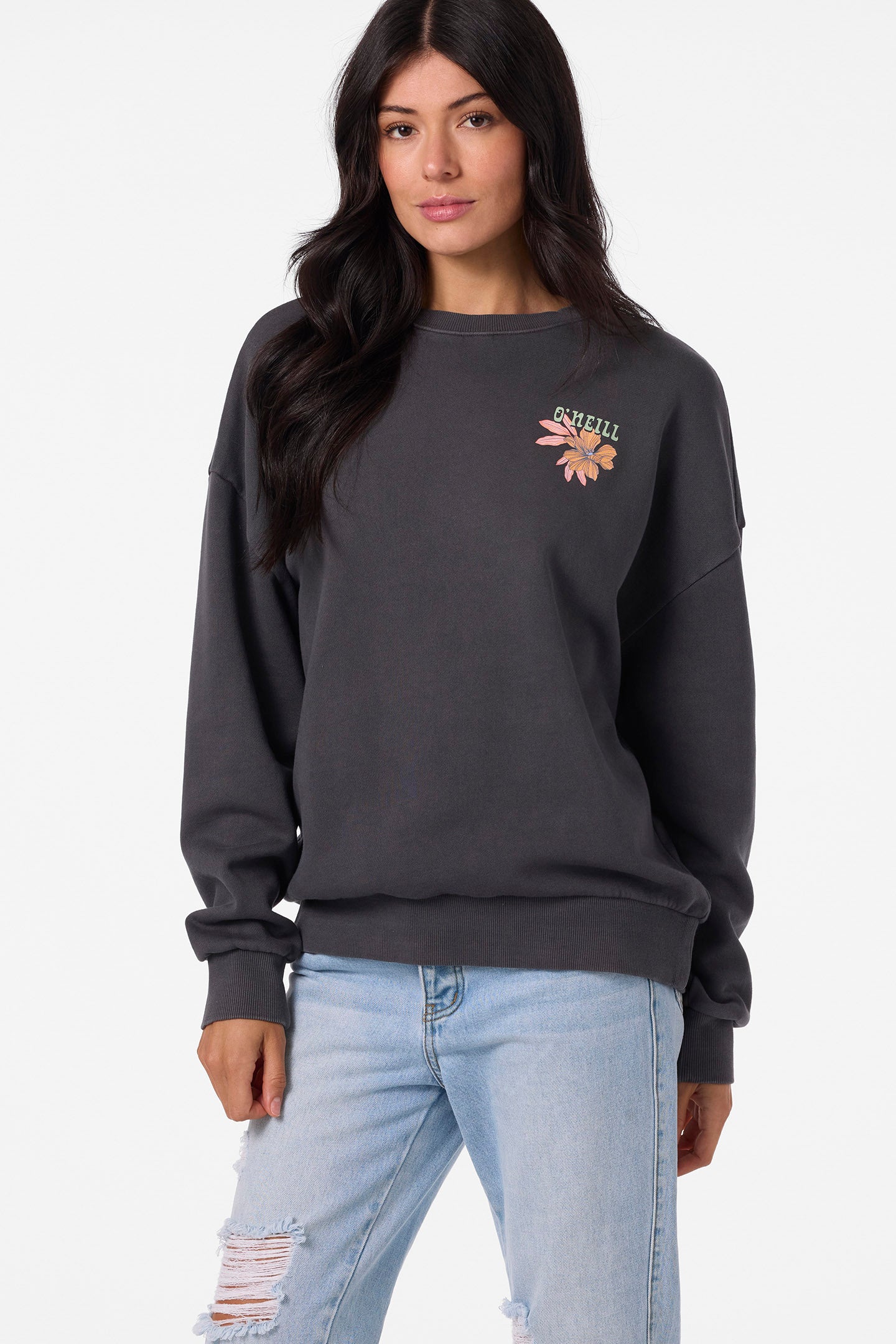 Solis Crew Crew Neck Fleece - Washed Black | O'Neill