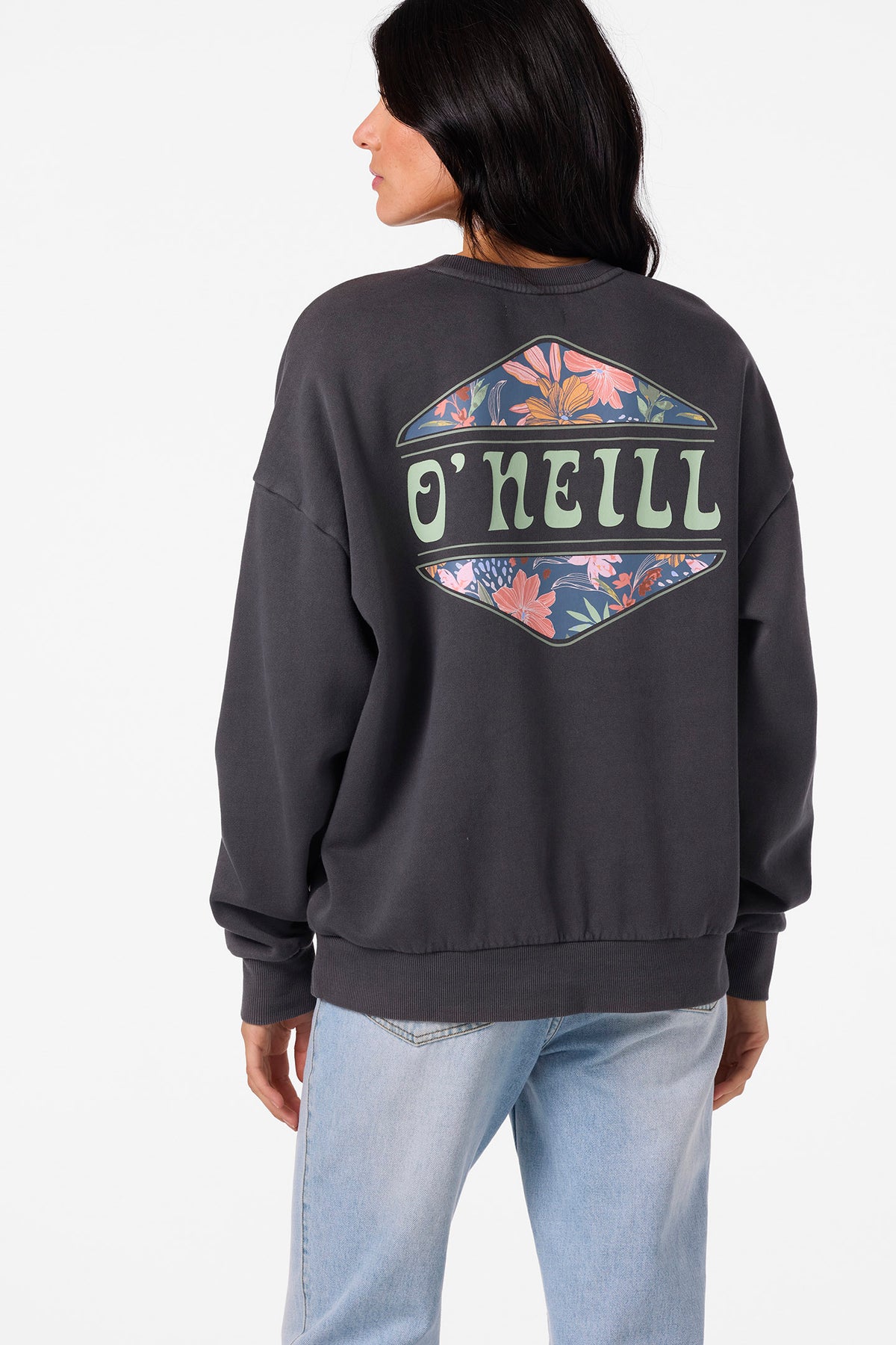 Solis Crew Crew Neck Fleece - Washed Black | O
