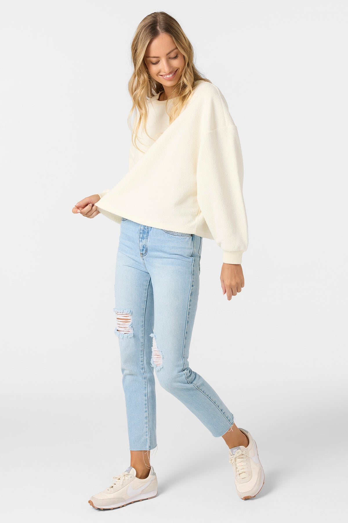 Wavelength Crew Crew Neck Fleece - Winter White | O