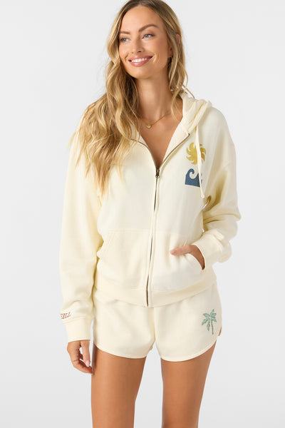 Atwood Palma Zip Hoody Zip Fleece - Winter White | O'Neill