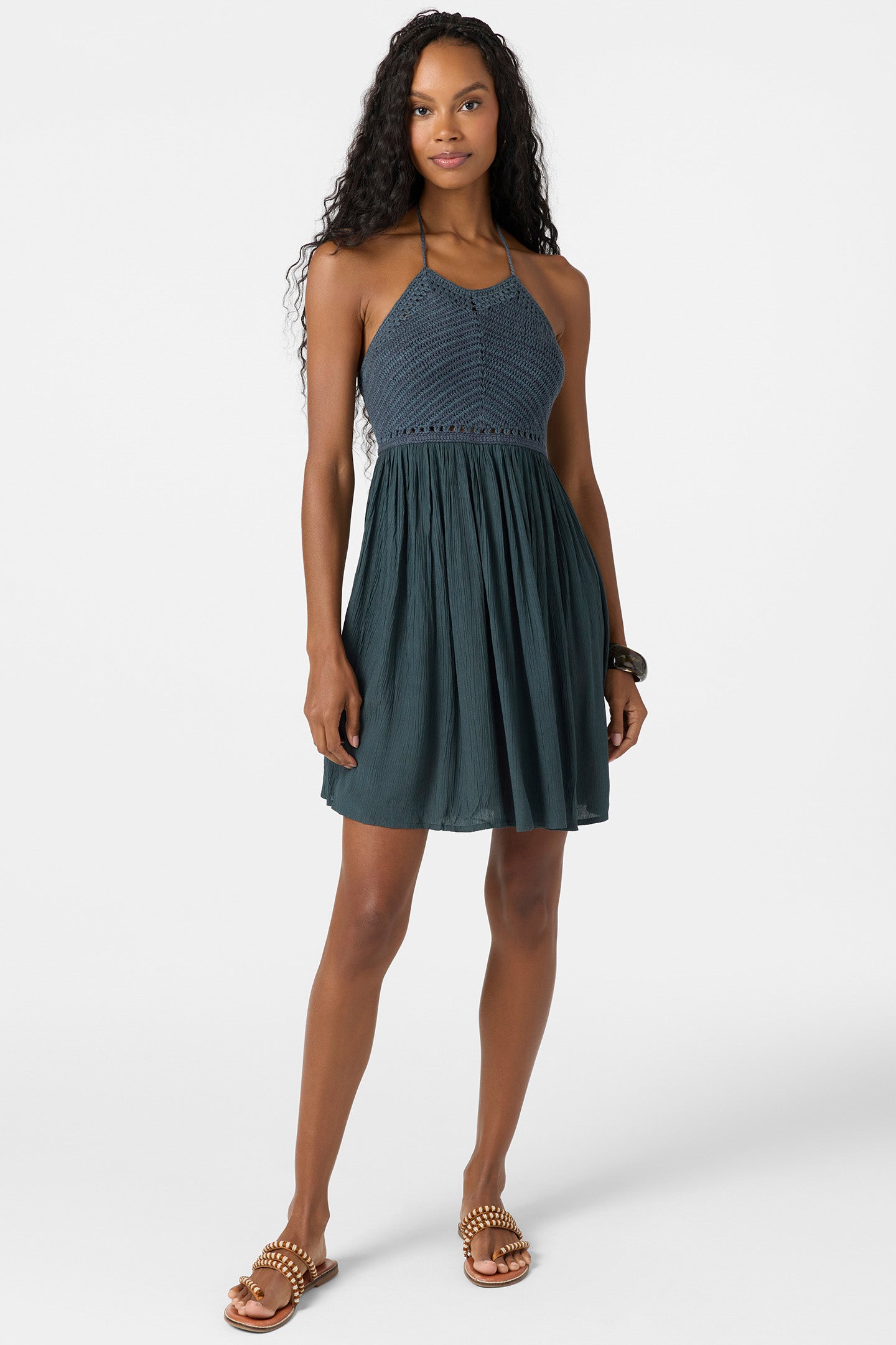 detailed mini dress Kindra Short Dress - Slate