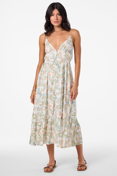 Pilar Nayomi Floral Midi Dress - Winter White | O'Neill