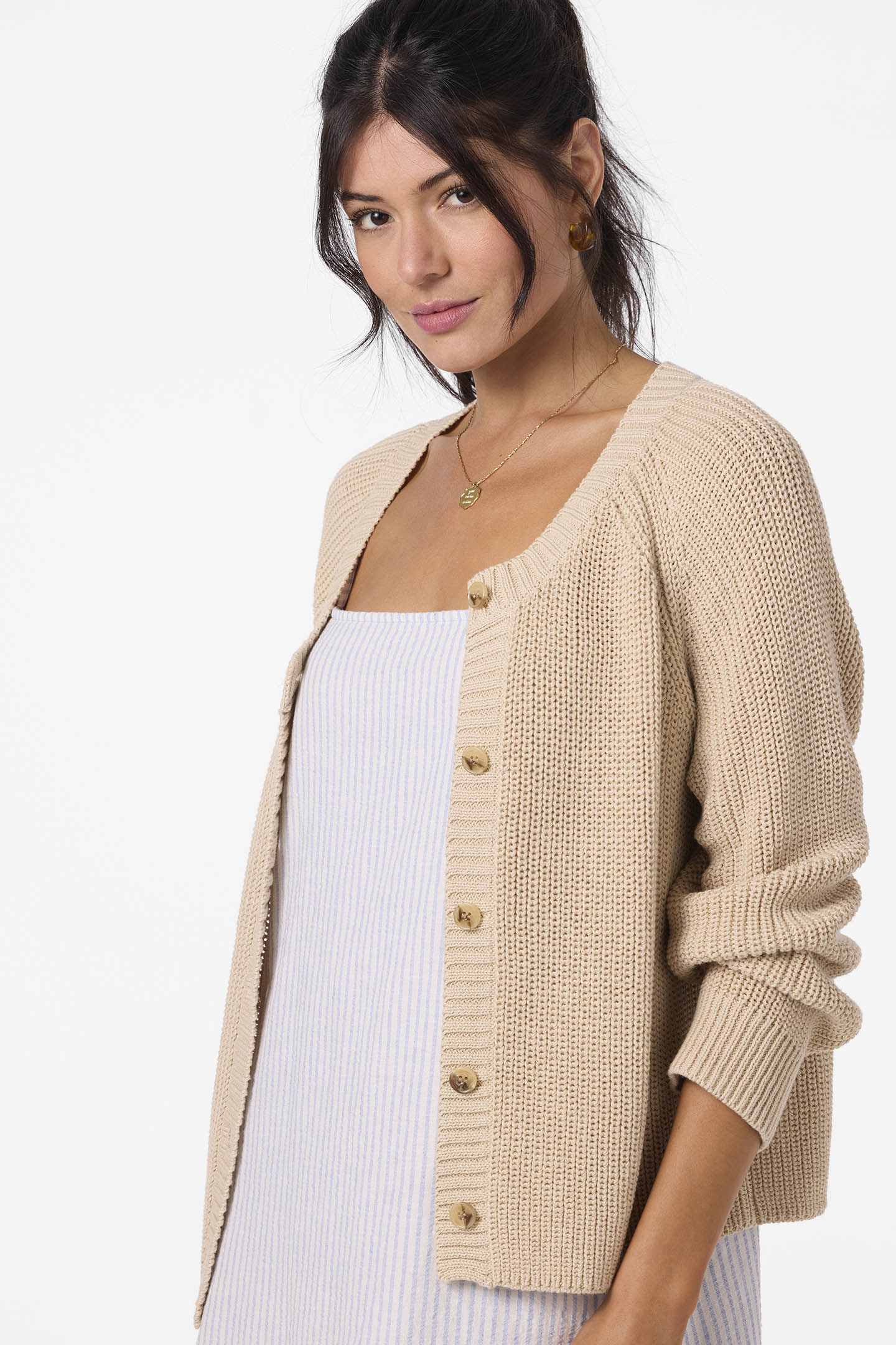 AURALEE / オーラリー | 2024SS | DRY COTTON WIDE RIB KNIT ZIP CARDIGAN / ジップ ニット カーディガン | 1 | ベージュ | レディース AURALEE】 DRY COTTON WIDE RIB KNIT ZIP CARDIGAN / WASHED HARD