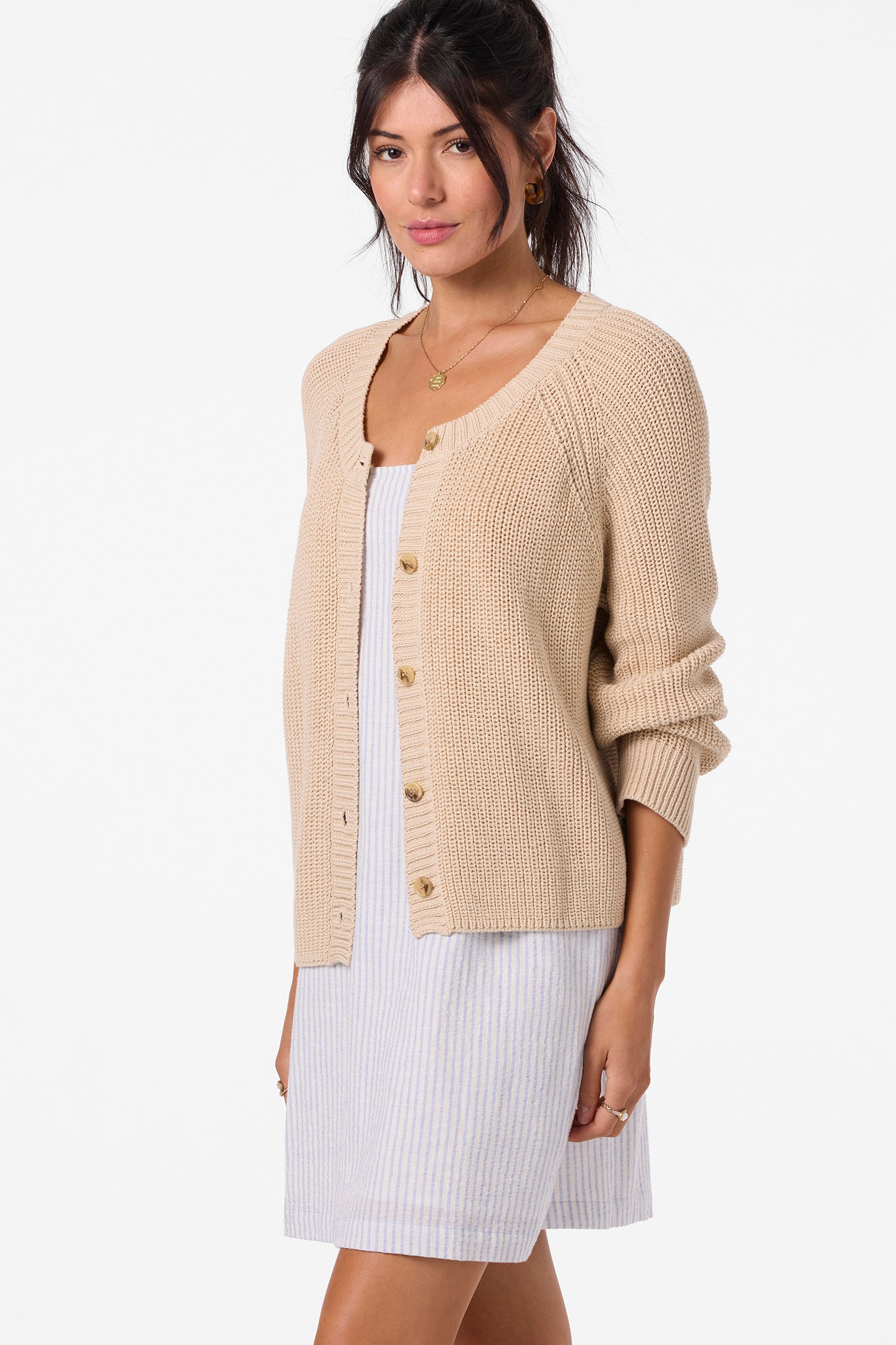 アリソンブラウン　Rustic Farm Knit Cardigan アイボリー Kerris Long Sleeve Sweater - Natural | O'Neill