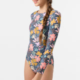 Girl's Mila Floral Twist Back Surf Suit