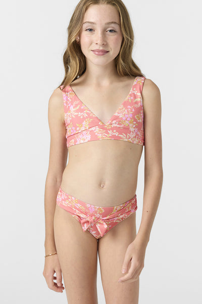 Girl's Nayomi Floral Fixed Tri Top Set - Porcelain Rose | O'Neill